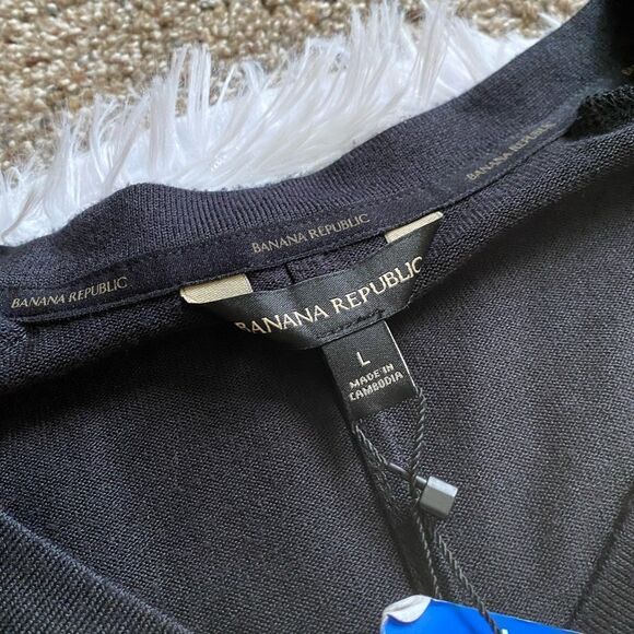 Banana Republic Vneck Knit Top Blue Womens Size Large - Picture 7 of 8